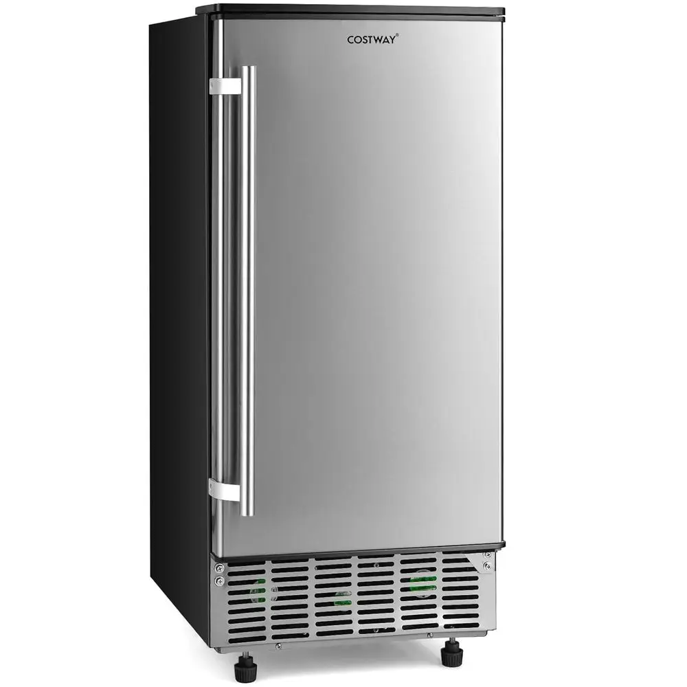 

115V Under-Counter Ice Maker, 80lbs/Day, Self-Cleaning, 24H Timer, LCD, Drain Pump, Rev Door, 25lbs Bin