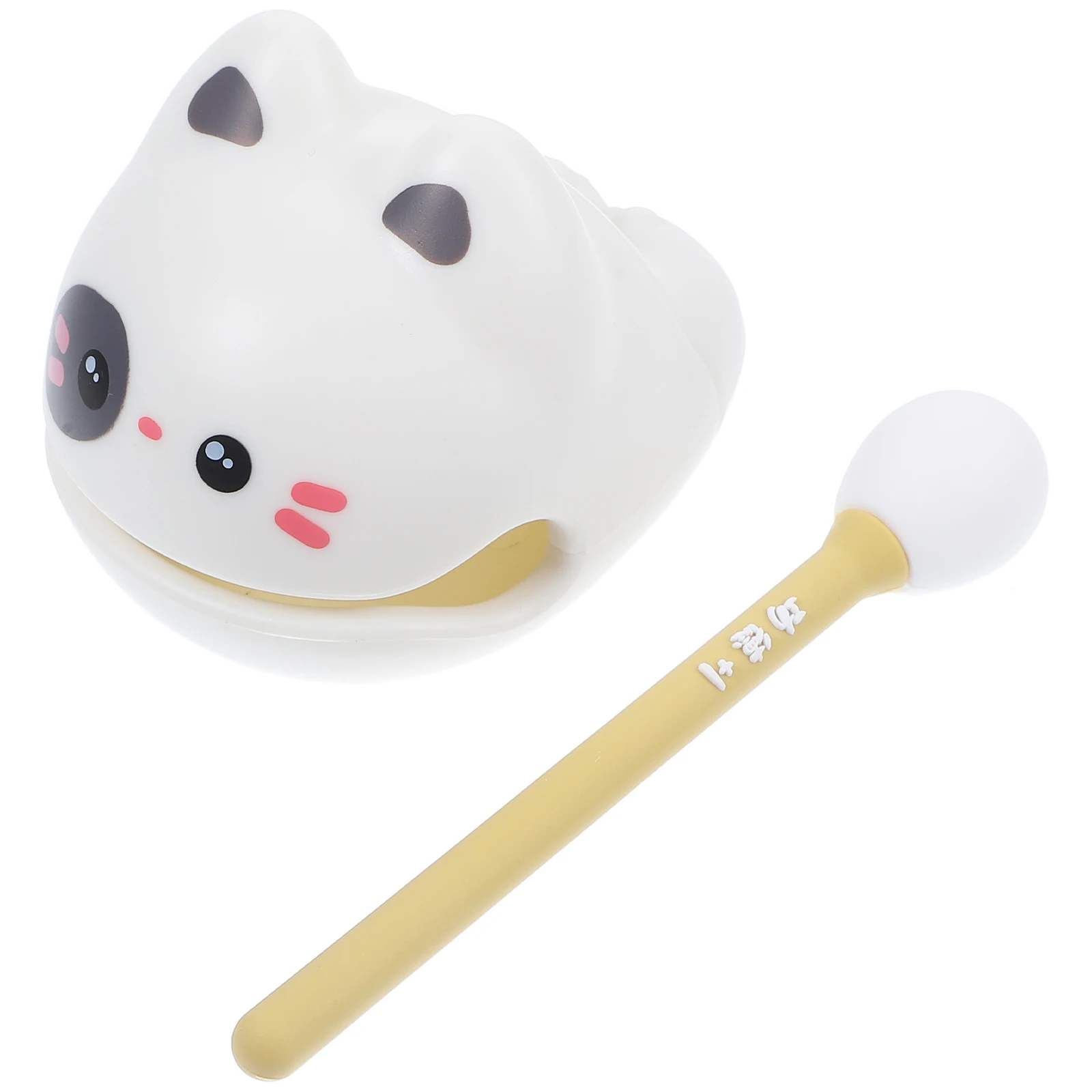 

Small Wooden Fish Cat Decor Animal Percussion Instrument Toy Office Decompression Desk Accessory Cartoon Model Rhythm Plaything