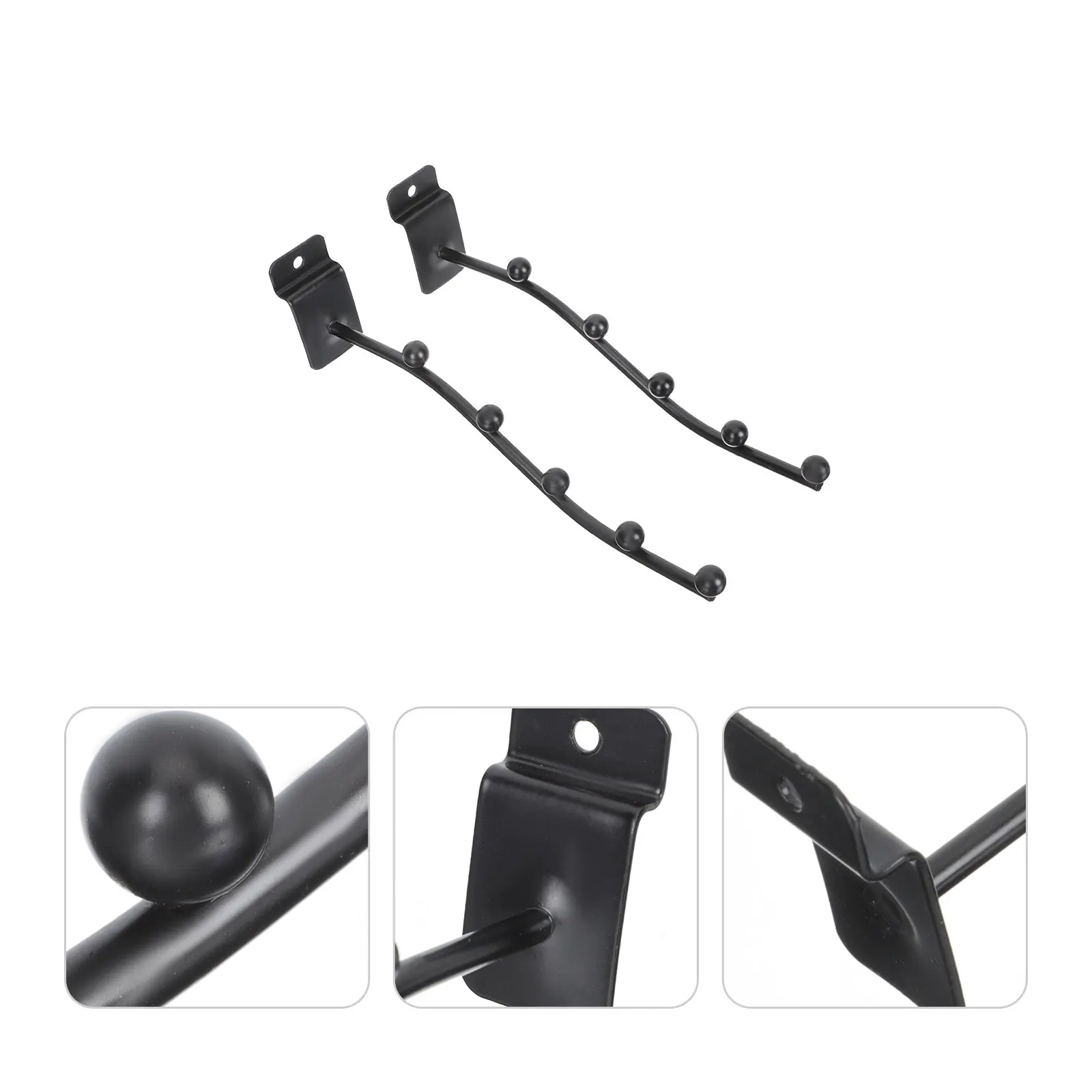 

2 Pcs Groove Plate Flute Rack Practical Holder Hanging Hanger Accessories Wall Hooks Iron Saxophone