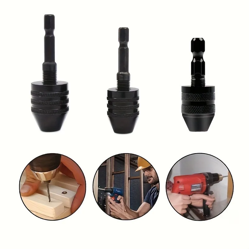 مجموعة تشاك مثقاب سداسية سريعة التغيير مع مقبض دائري - محول لقمة مثقاب مطحنة كهربائية متعددة الاستخدامات لتحسين المنزل بنفسك #4