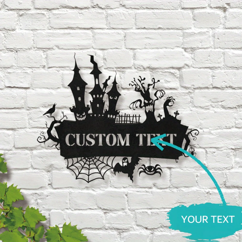 

Exclusive Custom Halloween Metal Wall Art Personalized with Your Name for Homes and Rooms To Create A Spooky Season Vibe