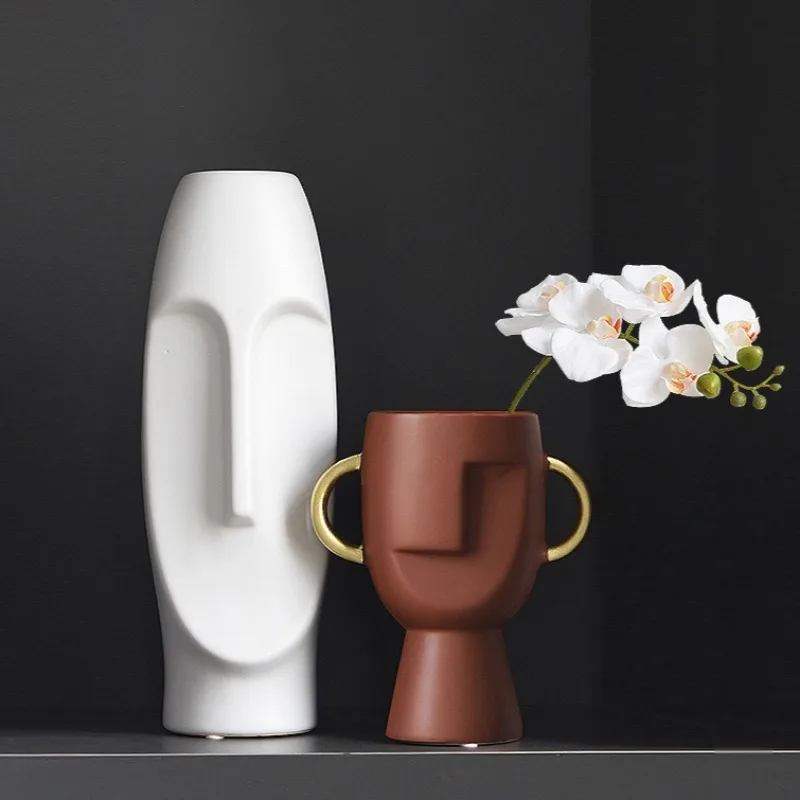 

Abstract Ceramic Multifunctional Ornaments Simple Creative Dining Table Vase Storage Easter Elements Bedroom Home Decoration