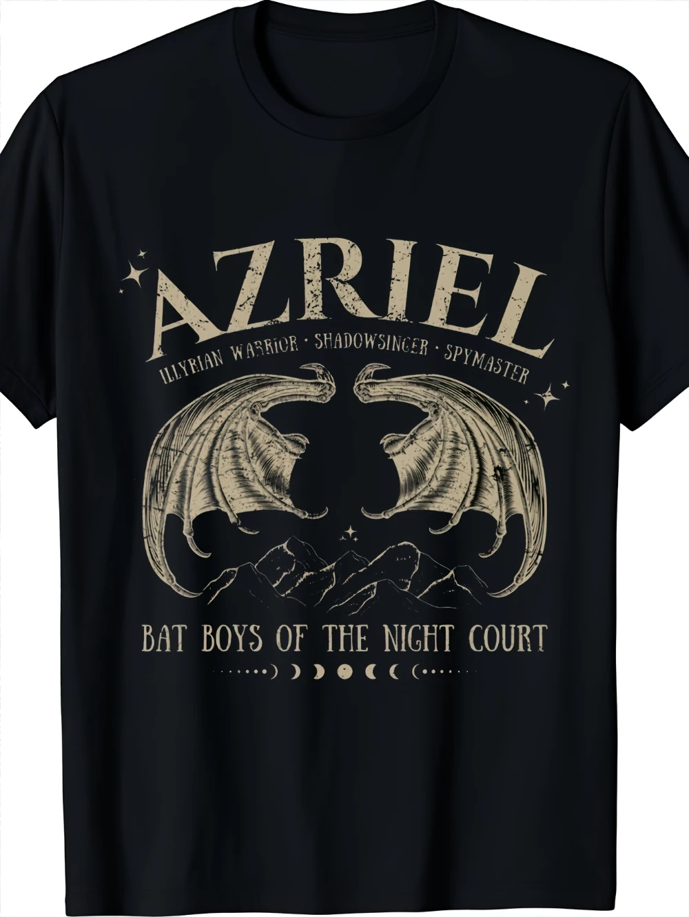 Men's Azriel Bat Boys of The Night Court T-Shirt Gothic Fantasy Book Gift Suitable for Casual Wear_7069 Skin-Friendly