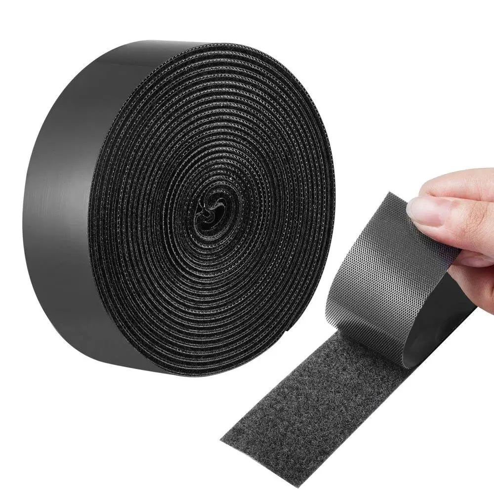 

16FT 1.5IN NYLON HOOK AND TAPE SELF ADhesive STRIP ROLL BLACK
