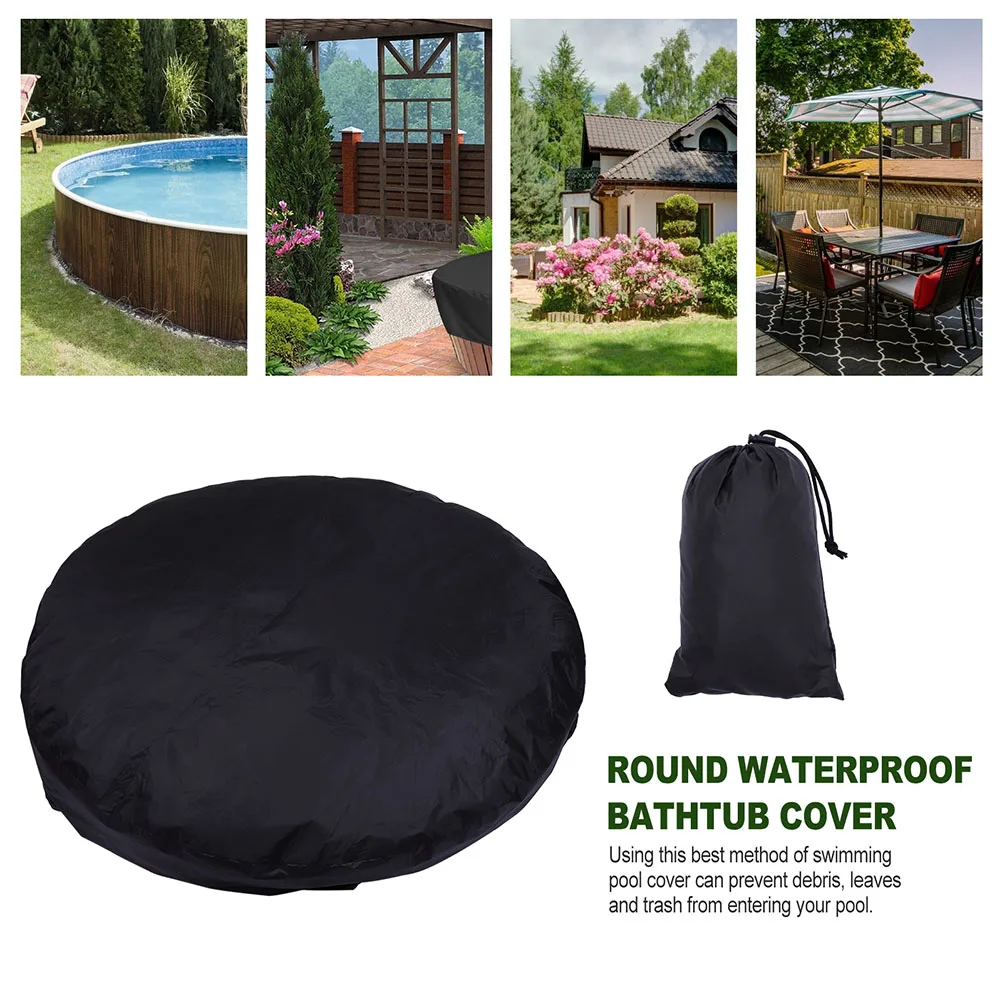 

Practical Waterproof Pool Cover for Spa Bath Tub Protector Solar Dustproof Swimwear Resistant Floating Evaporation Reducer Spa