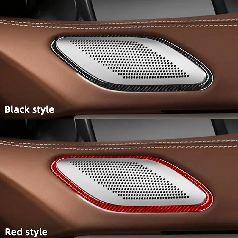 Door Horn Cover Decoration Frame Carbon Fiber Car Stickers For Bmw 2011-2018 F06 F12 F13 Interiro Accessories styling trim