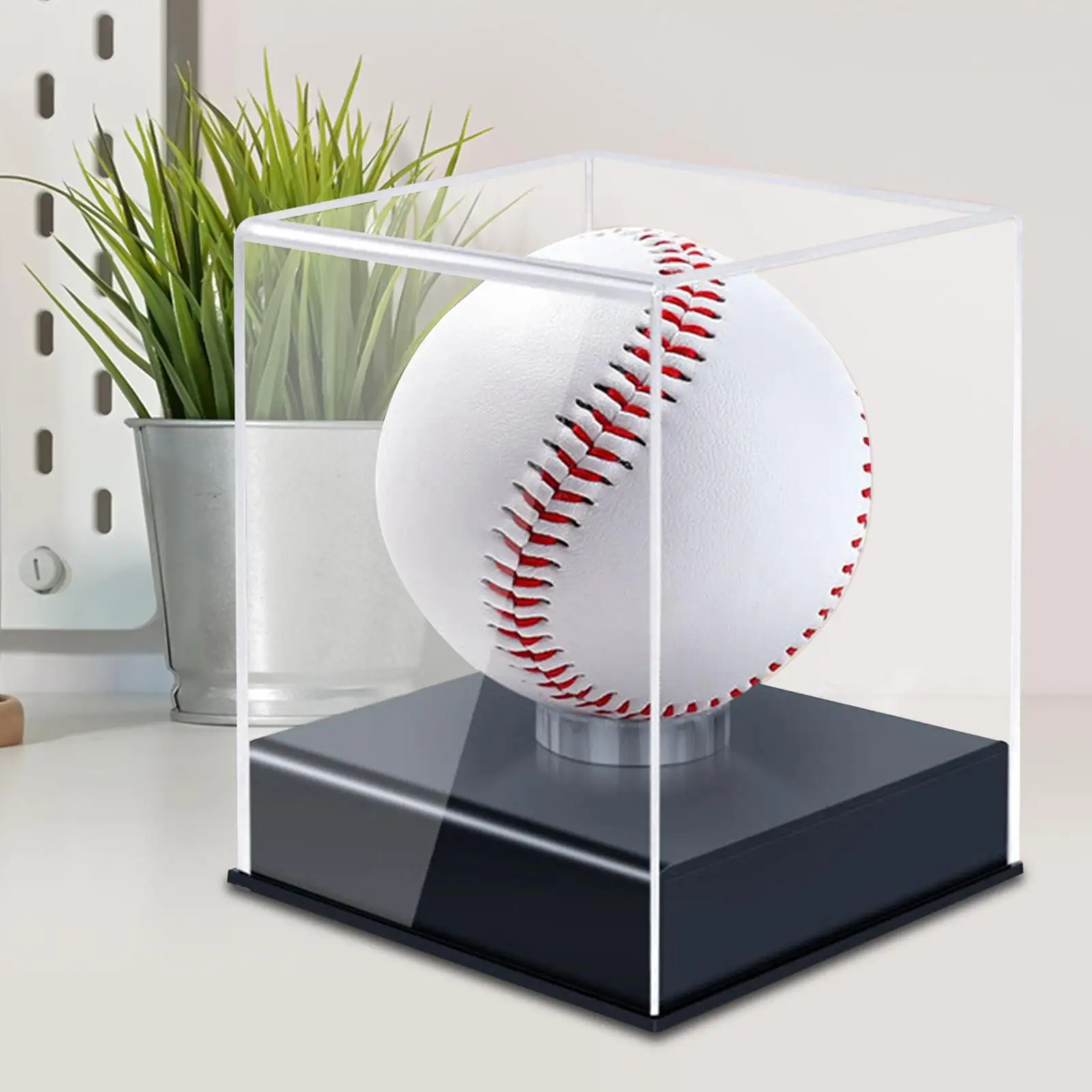 Clear Baseball Holder Display Box with Bracket Dustproof Sport Supplies Golf Tennis Ball Transparent Case Baseball Display Case