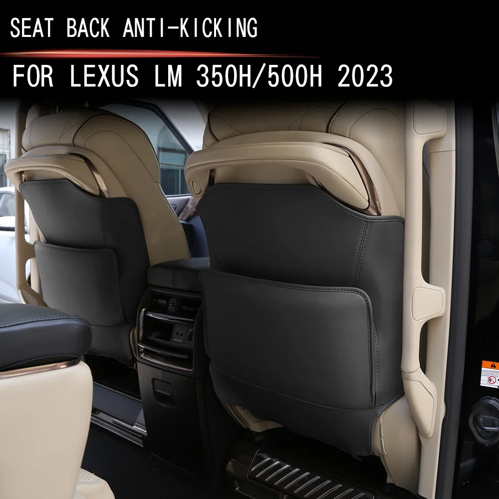 

For Lexus LM350H LM500H 2024 2025 leather Car Rear Seat Anti Kick Cover Waterproof Anti-Scratch Backrest Mat Auto Accessories