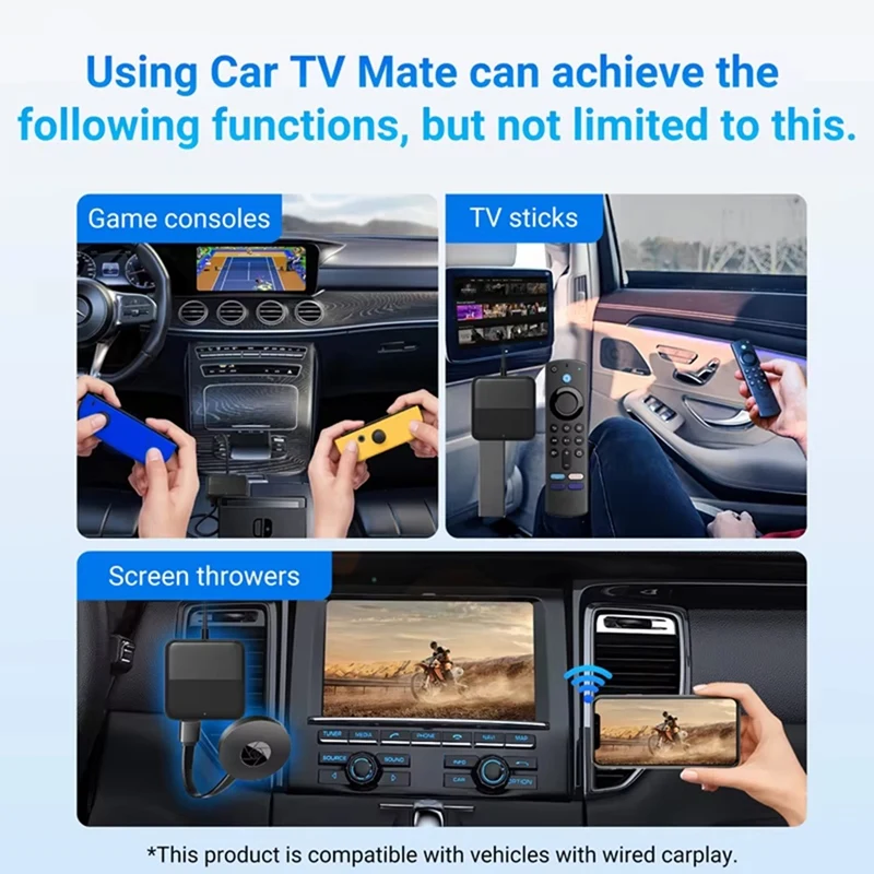 Car Converter -Compatible Multimedia Adapter Wired To Wireless Carplay For Android TV-Stick Game Box