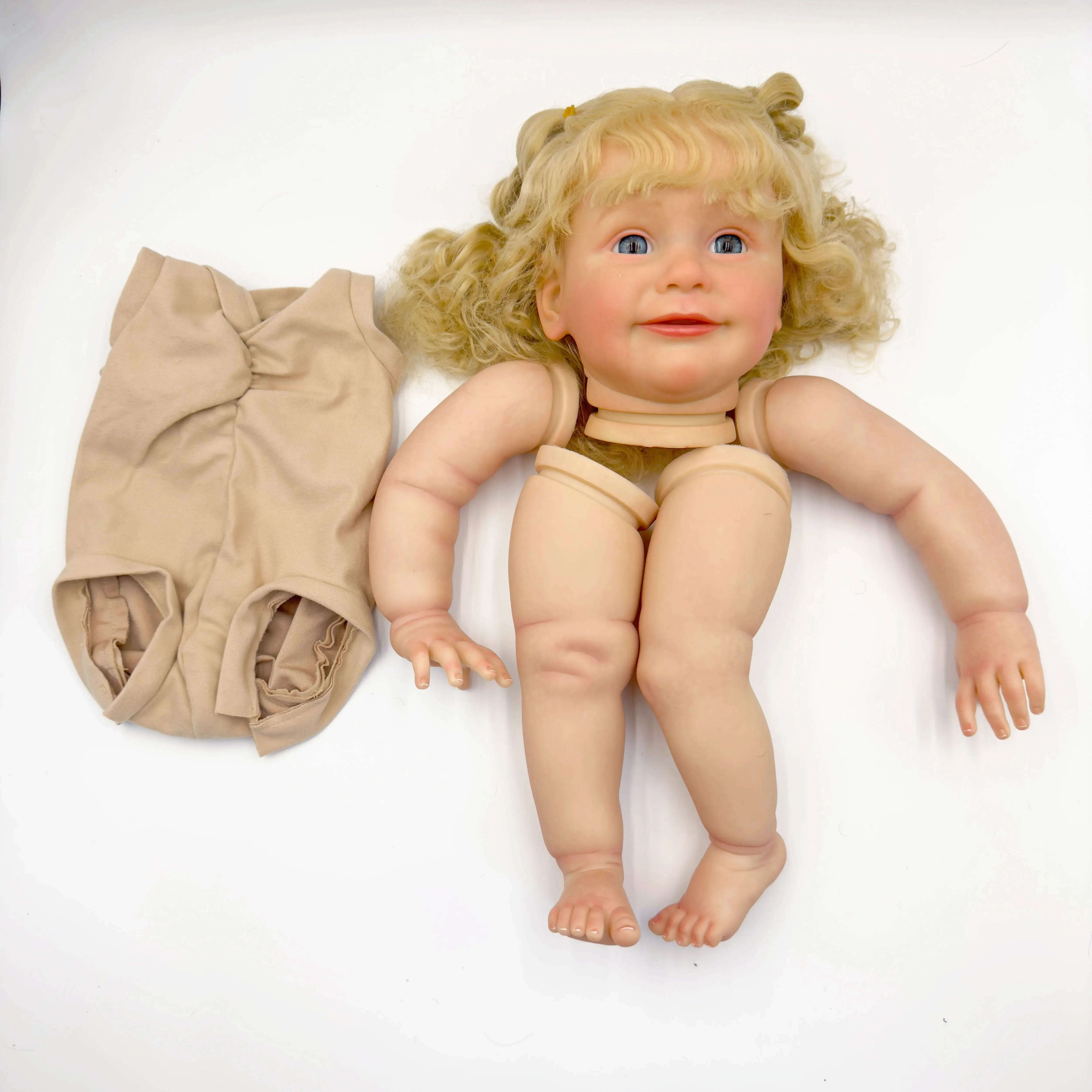 

24inch zoe Already Painted Unfinished Lifelike Reborn Doll kit Hand Rooted Blond Hair DIY Toy Doll