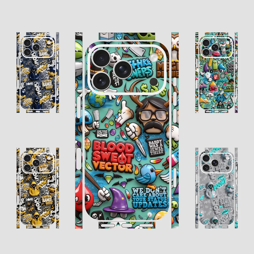 For iPhone 17/16/15/14/13 Pro Max Skin Sticker Solid Color Design Back Film for Frame Camera Protective Vinyl Decal
