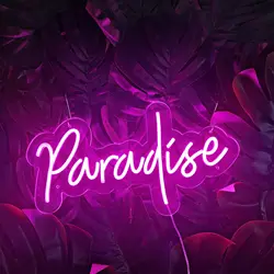 Paradise Neon Sign For Wall Decor USB Bedroom Club Home Party Window Room Bar Decoration Wedding Birthday Party LED Lights Signs