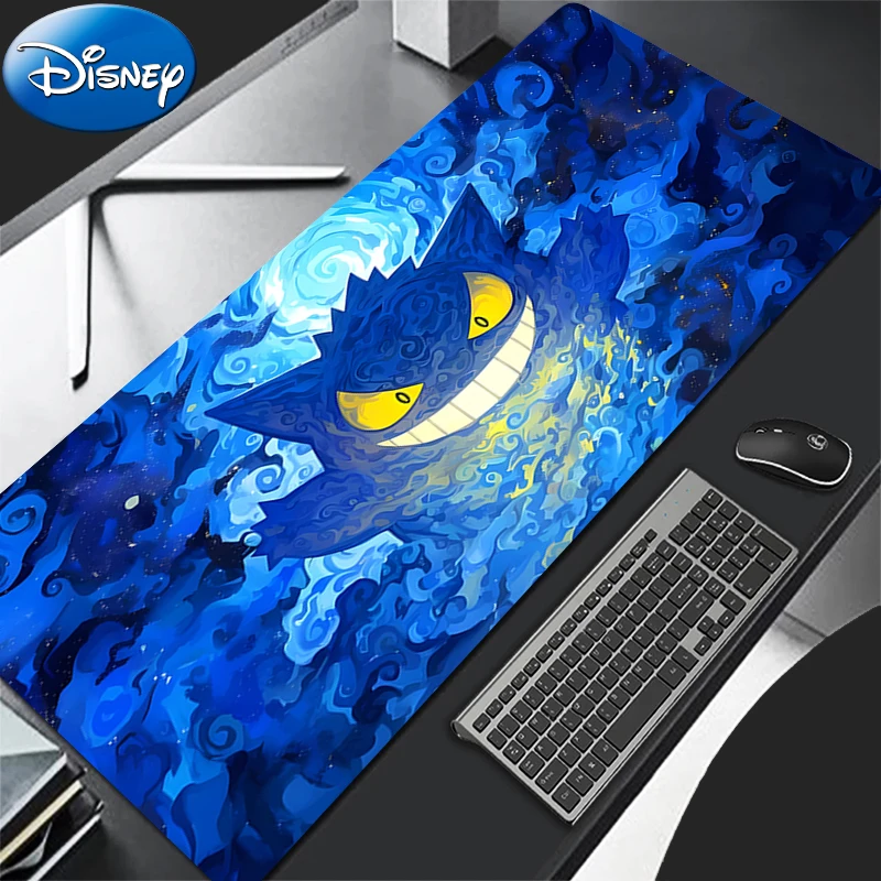 90x40cm Mouse Pad Gamer E-sports Players Anime Pokemon Gengar Computer Desk Mouse Mat For Office Laptop Non-Slip Gaming Mousepad