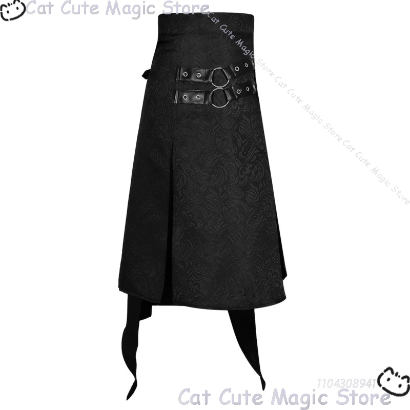 

Medieval Dark Steampunk Mens Clothing Cosplay Retro Gothic Rock Heavy Metal Halloween Skirt Unisex Dress Navidad Carnaval Event