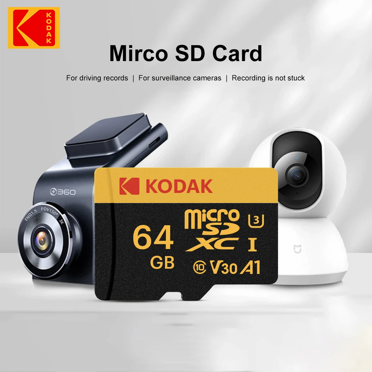 10pcs KODAK SD Card 256GB 128GB MicroSD V30 U3 Flash Memory Card C10 TF Card 4K Class10 Tarjeta UHS-I Card for Camera Car PC