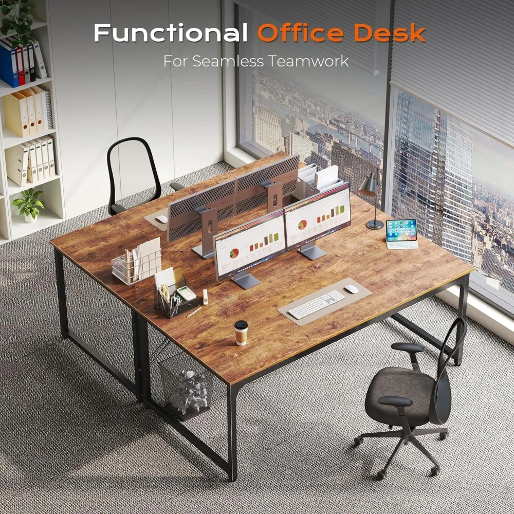 Large 63x29.5 Gaming & Office Desk with Spacious Surface for Home, Study, Work