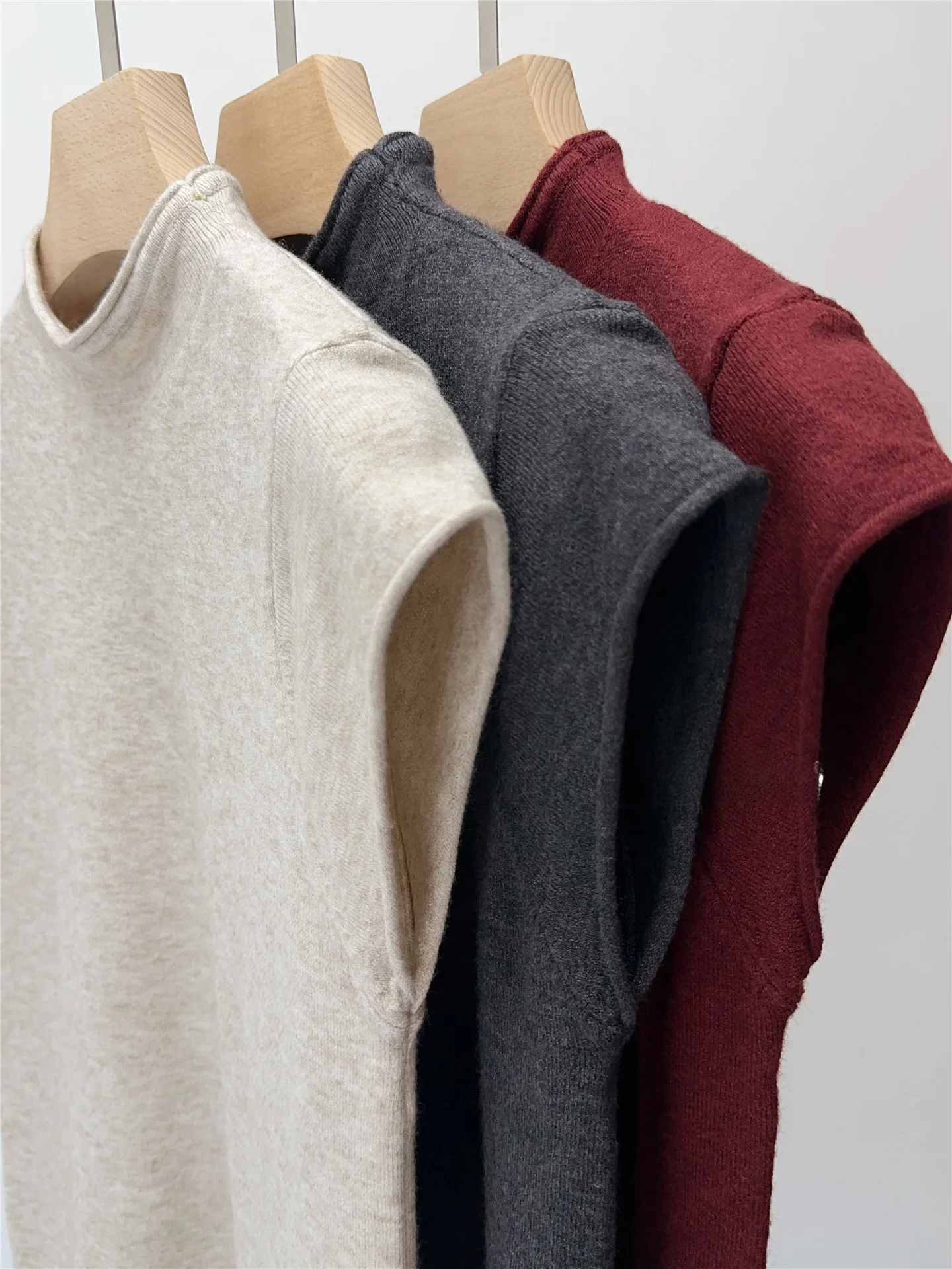 Seoulcp Koreański Dopasowany Sweter Damski z Dzianiny, Podstawowa Warstwa Bazowa, Casualowy, Wygodny, Miękki Materiał