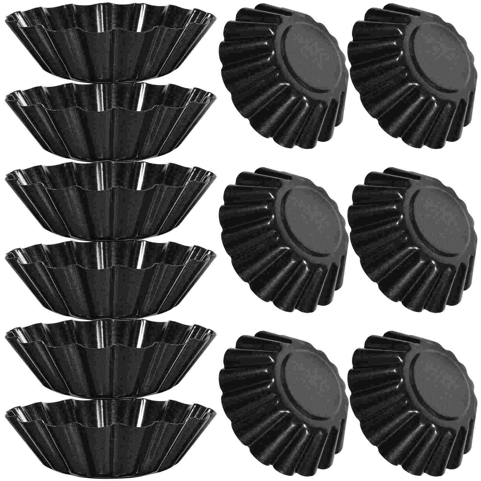 

12 Pcs Saucepans Paper Cups Carbon Steel Tart Mold Small Muffin Non-stick Flower