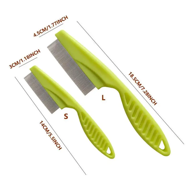 Tick e piolhos e escova de pulgas para Pet, depilação, Grooming Tool, Pet Supplies, cachorro e gato, escova do cão, 2 pcs