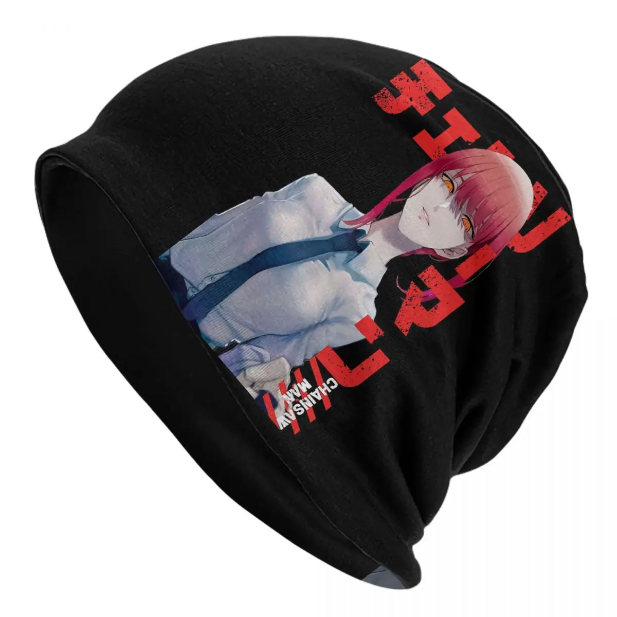 Makima Chainsaw Man Anime Girl Warm Knitted Cap Fashion Bonnet Hat Autumn Winter Outdoor Beanies Hats for Unisex Adult