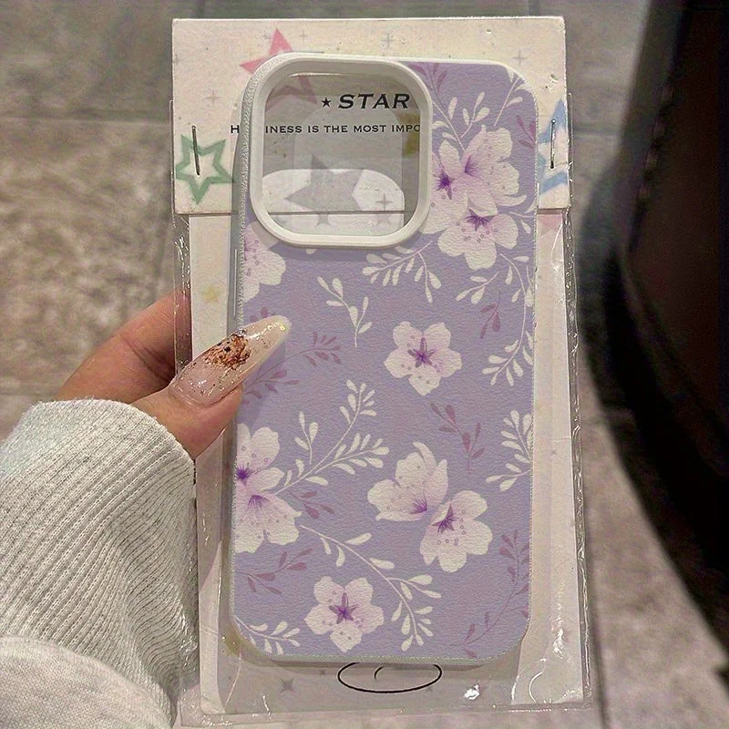 Fashion Floral Purple Pattern Phone Case for Samsung Galaxy S26 S25 S24 S23 S22 S21 S20 Plus Ultra A73 A52 A32 A25 A15 Cover