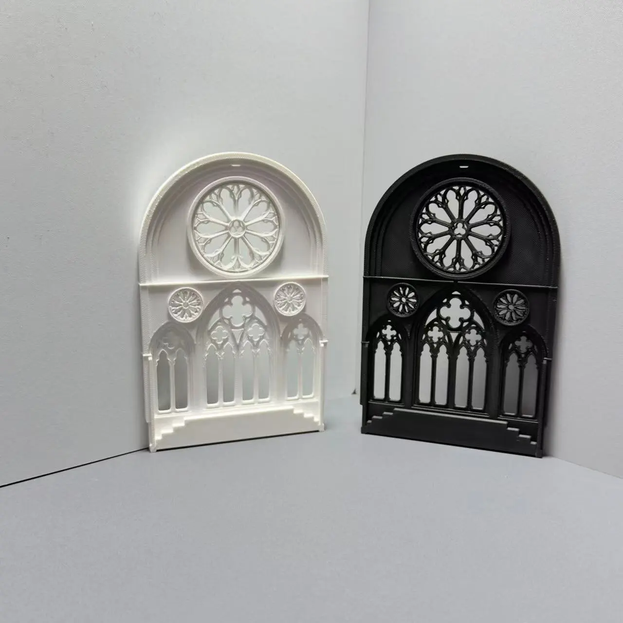 

1:12 Gothic Cathedral Window Frame, Miniature Architecture Accessory for Dollhouse Diorama & Scene Decor
