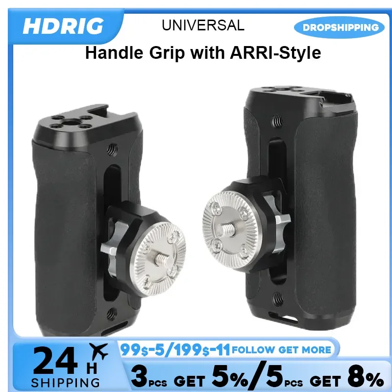 HDRIG Camera Handle Grip Silicon Construction With ARRI-Standard  M6 Rosette for DSLR Camera Monitor Cage Universal Hand Grip