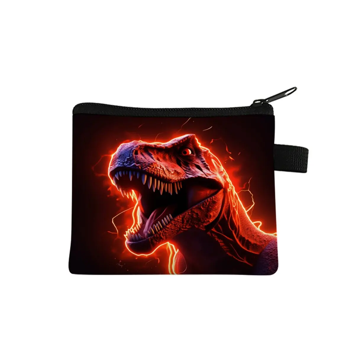 Münzgeldbörse mit Dinosaurier-Muster, niedliche Geldbörse für Jungen/Mädchen, beste Geschenke, 2D-Flach-Cartoon für Kinder, Aufbewahrungstasche, Münzgeldbörse