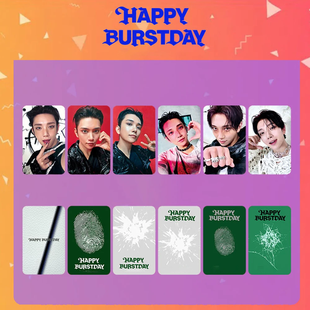 ألبوم Kpop الخامس بطاقة HAPPY BURSTDAY بطاقة Jeonghan Wonwoo الشخصية الخاصة مزدوجة الجانبين مجموعة مراوح بطاقة LOMO اللامعة