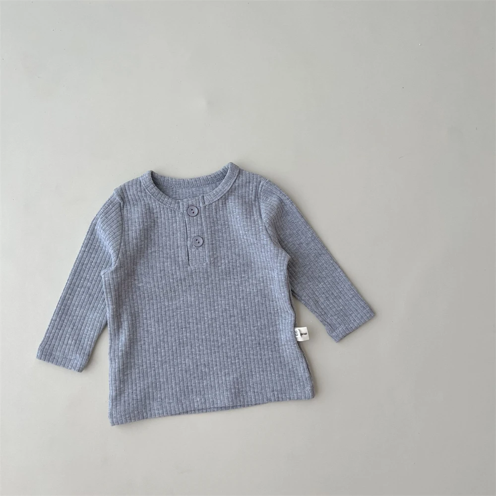 Autumn Newborns Baby Clothes Girl Long Sleeve T-shirt O-neck Solid Toddler Girl Tee Casual Pullover Infant Top for 1-2 Years