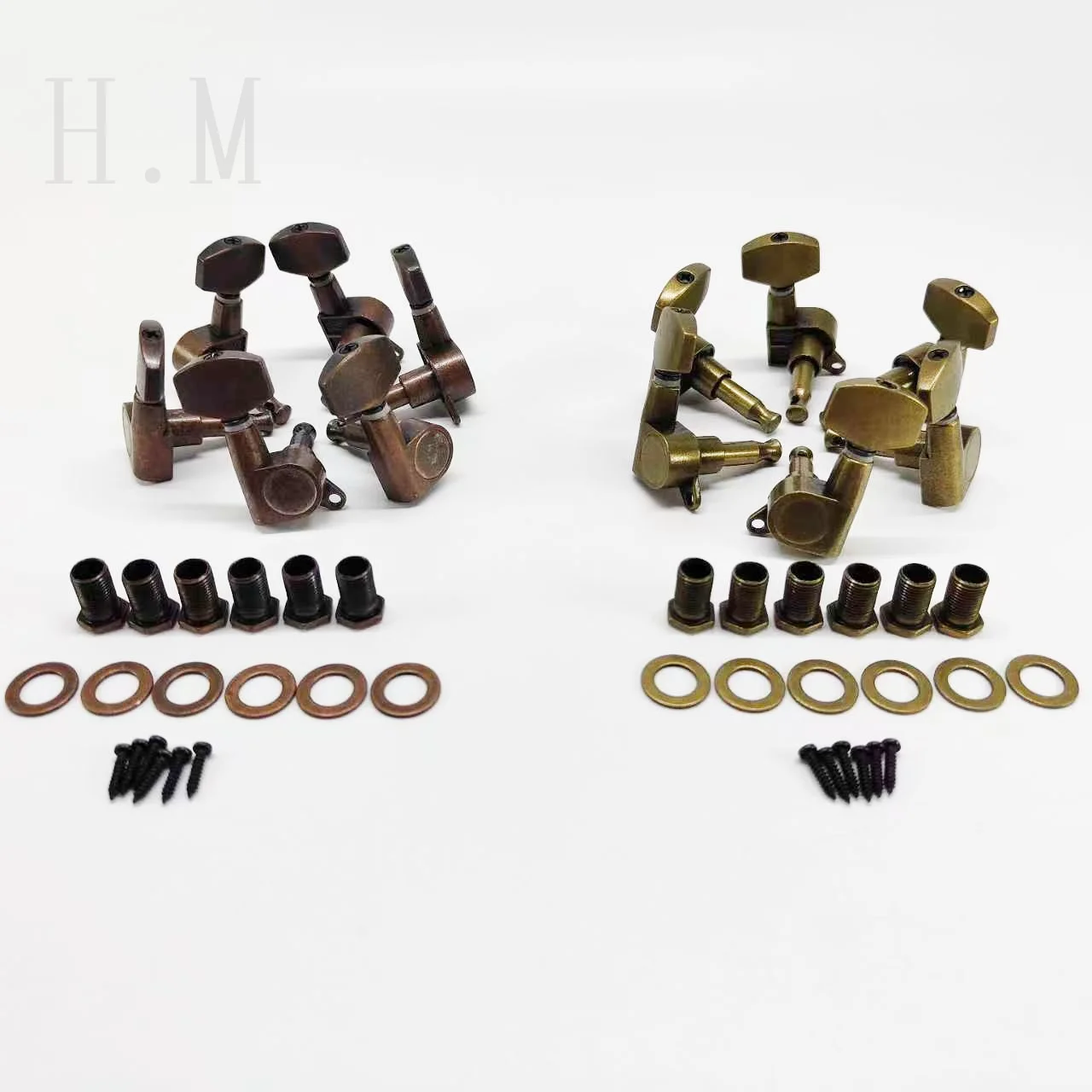 6Pcs/Set 3R3L Acoustic Guitar Tuning Peg Tuner Big/Small Square Head Machine Heads Fully Enclosed Guitar Tuning Peg