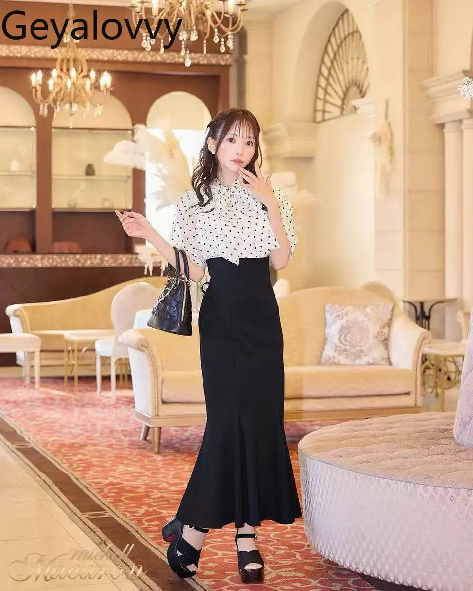 

Японская юбка-русалка в стиле Sweet Temperament, А-силуэт, длинная, весна 2026, новая коллекция, женская, эластичная, с высокой талией, облегающая, черная