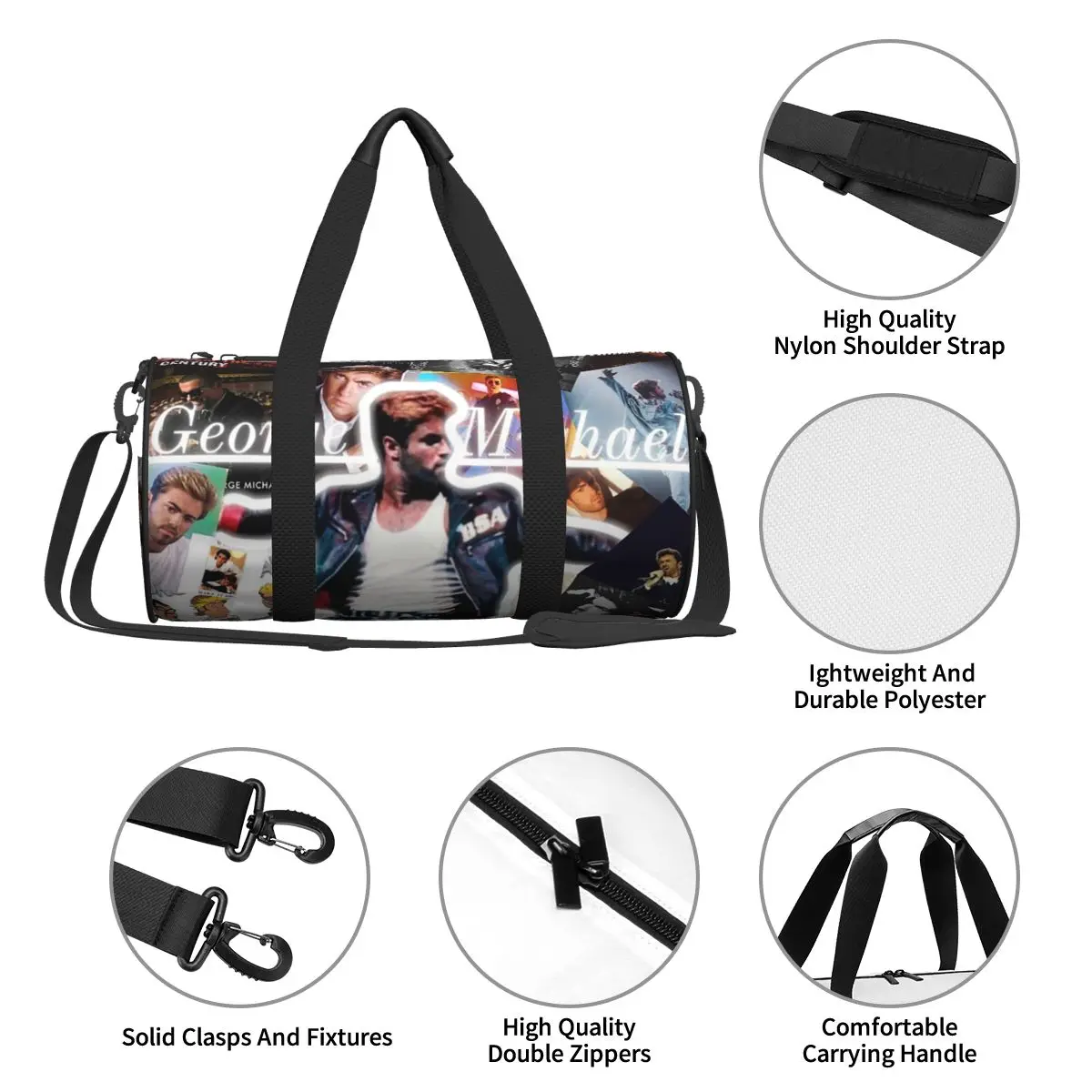George Michael Large Duffle Gym Bag Multi-Functional Duffle Travel Bags Handbags Fitness bag