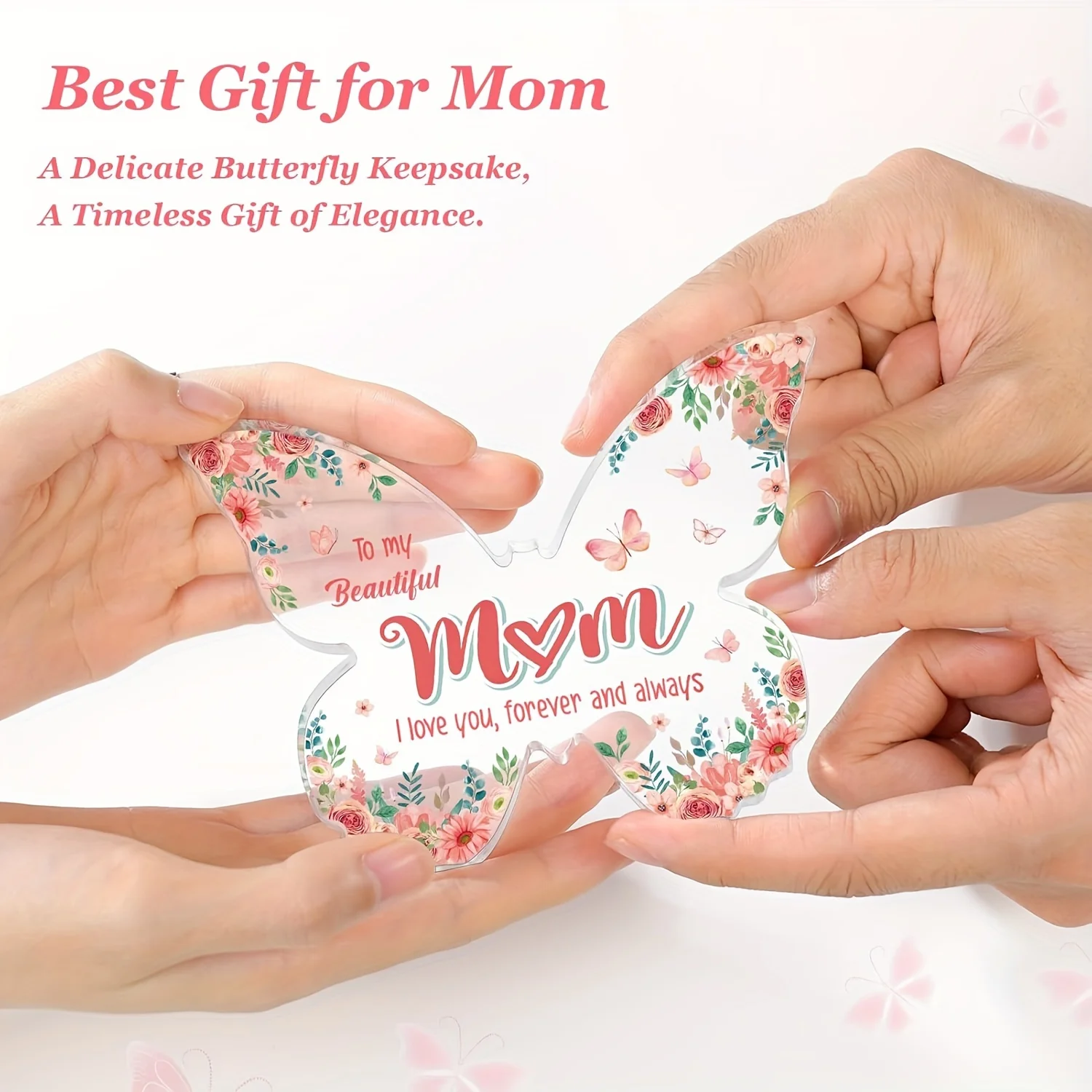 Gifts for Mom, Unique Mom Birthday Gifts - Butterfly Acrylic Plaque Decor - Mothers Day Christmas Valentines Day Gift for Mom view 3