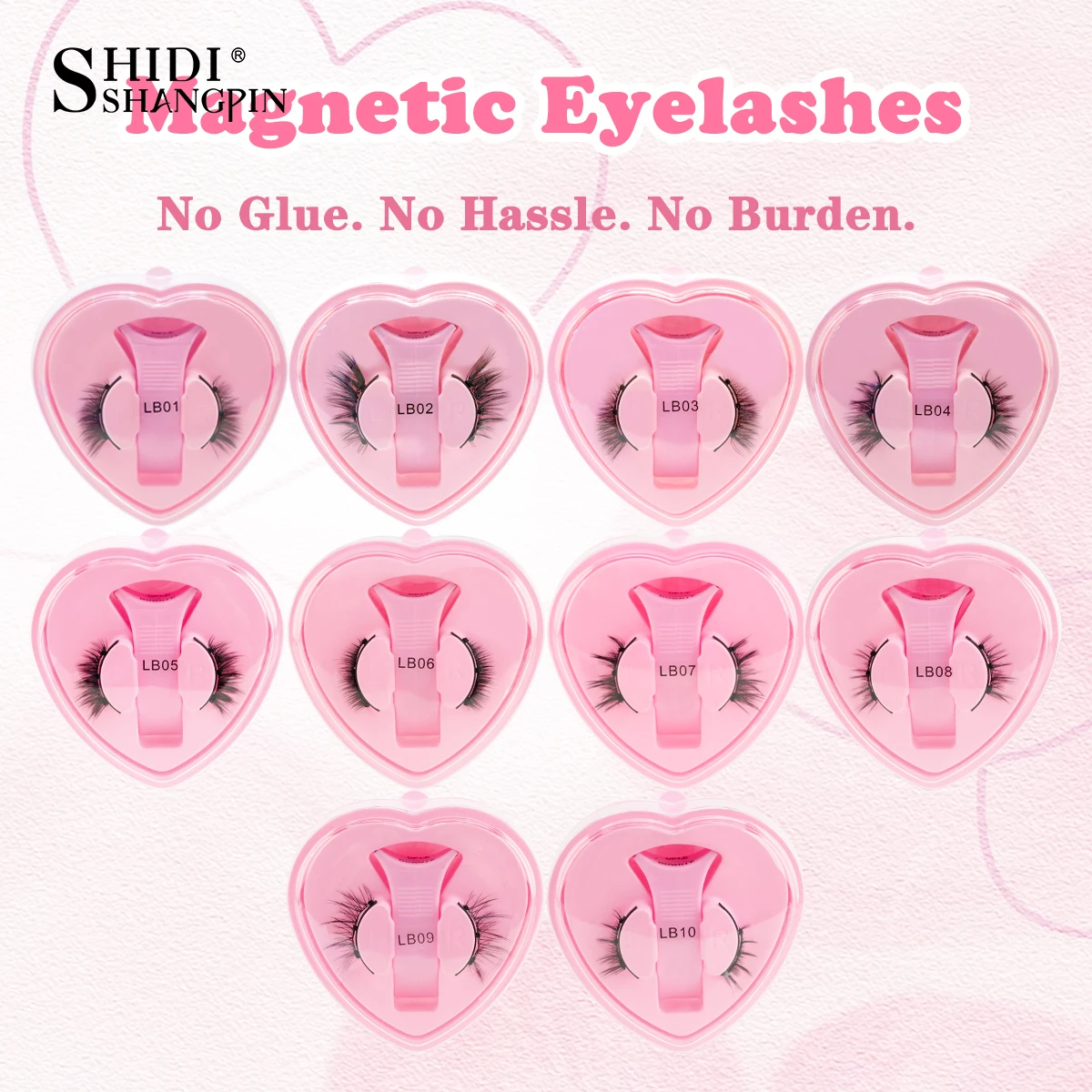 2 Pairs Magnetic Eyelash Natural Look Fluffy False Eyelashes Reusable Magnetic Eyelash Set with Applicator No Glue Need Makeup