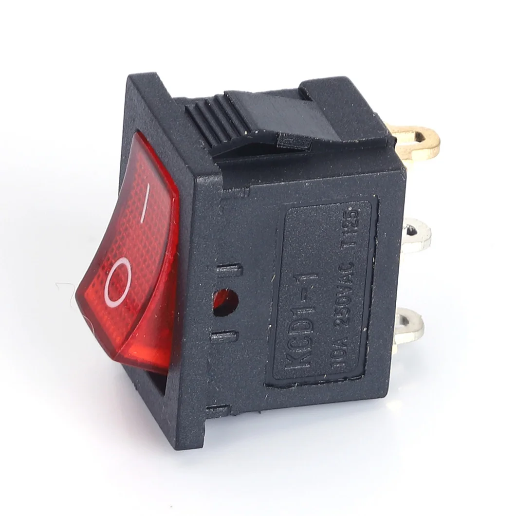 100PCS  KCD1-101N-2S Button On-Off 3Pin DPST Boat Car Rocker Switch 6A/10A 250V/125VAC15*21MM Button switch