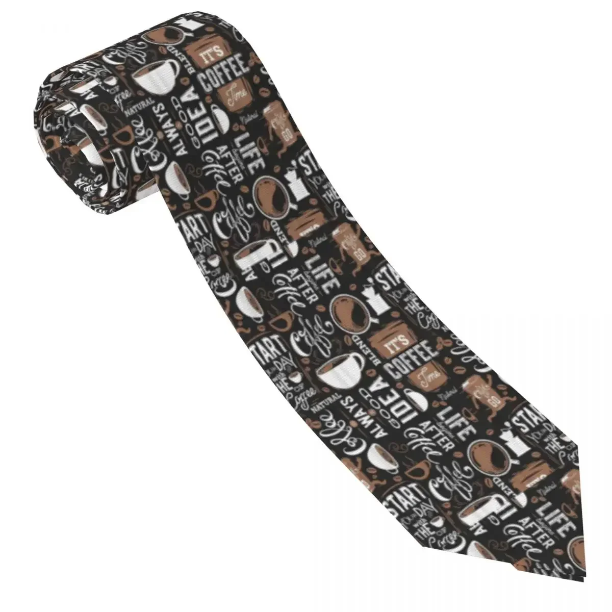 Coffee Beans Tie Fashion Wedding Party Neck Ties Men Women Retro Casual Necktie Accessories Quality Custom DIY Collar Tie