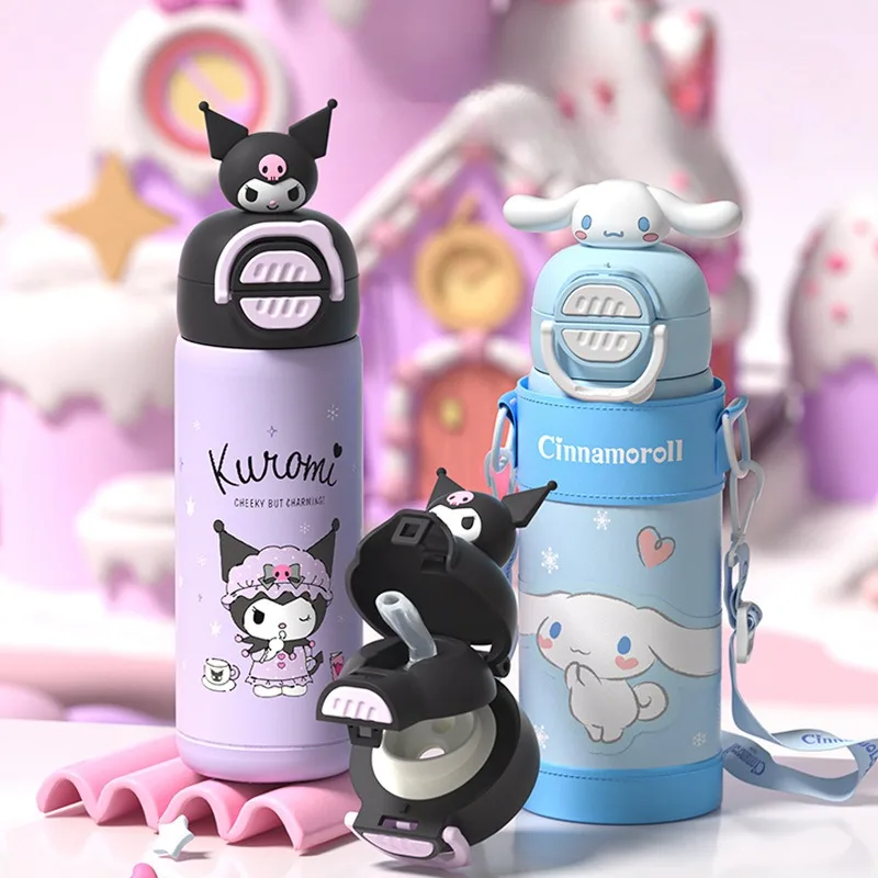 

Sanrio Insulated Water Cup 316 Stainless Steel Food Grade Straw Cup Cartoon Anime Character Accessories with Protective Cover