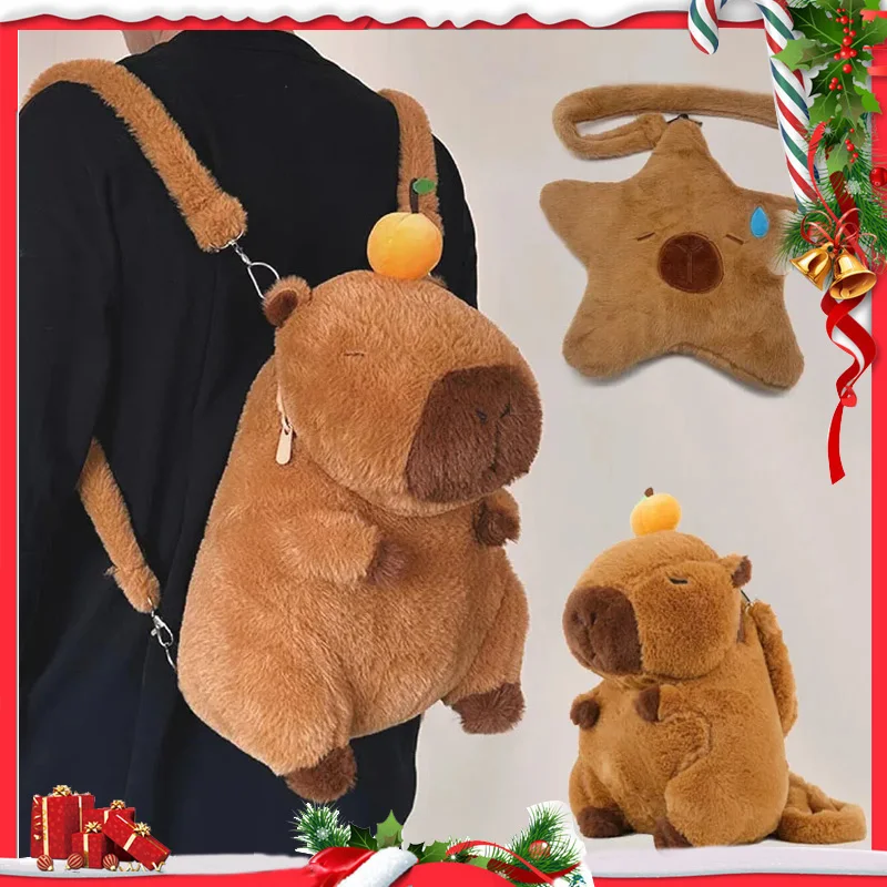 Kawaii Capybara Peluche Zaino Borsa Borsa per bambini Zaino giocattolo Mini Zaino Borse Regali di Natale per la fidanzata