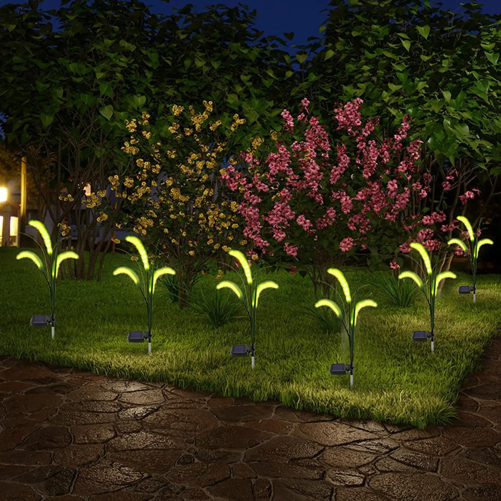 Solar Lights Outdoor Tall Realistic Waterproof Weatherproof Solar Pathway Lights Outdoor Decor for Patio Porch Pathway Walkway