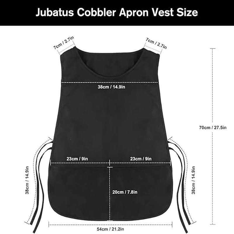 Delantal sin mangas de 1 pieza: mezcla de algodón, resistente al agua, fácil de limpiar para cocina/hornear