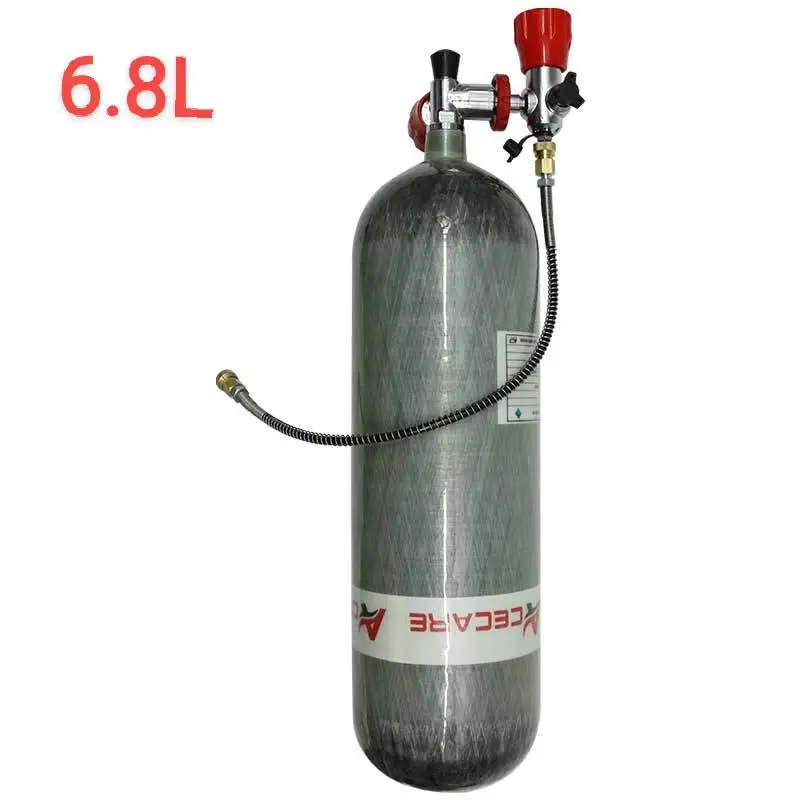 Imagem -05 - Acecare Alta Pressão Cilindro com Válvula Reguladora Cilindro de Fibra de Carbono Tanque Hpa para Mergulho 6.8l 4500psi 300bar M18 x 1.5