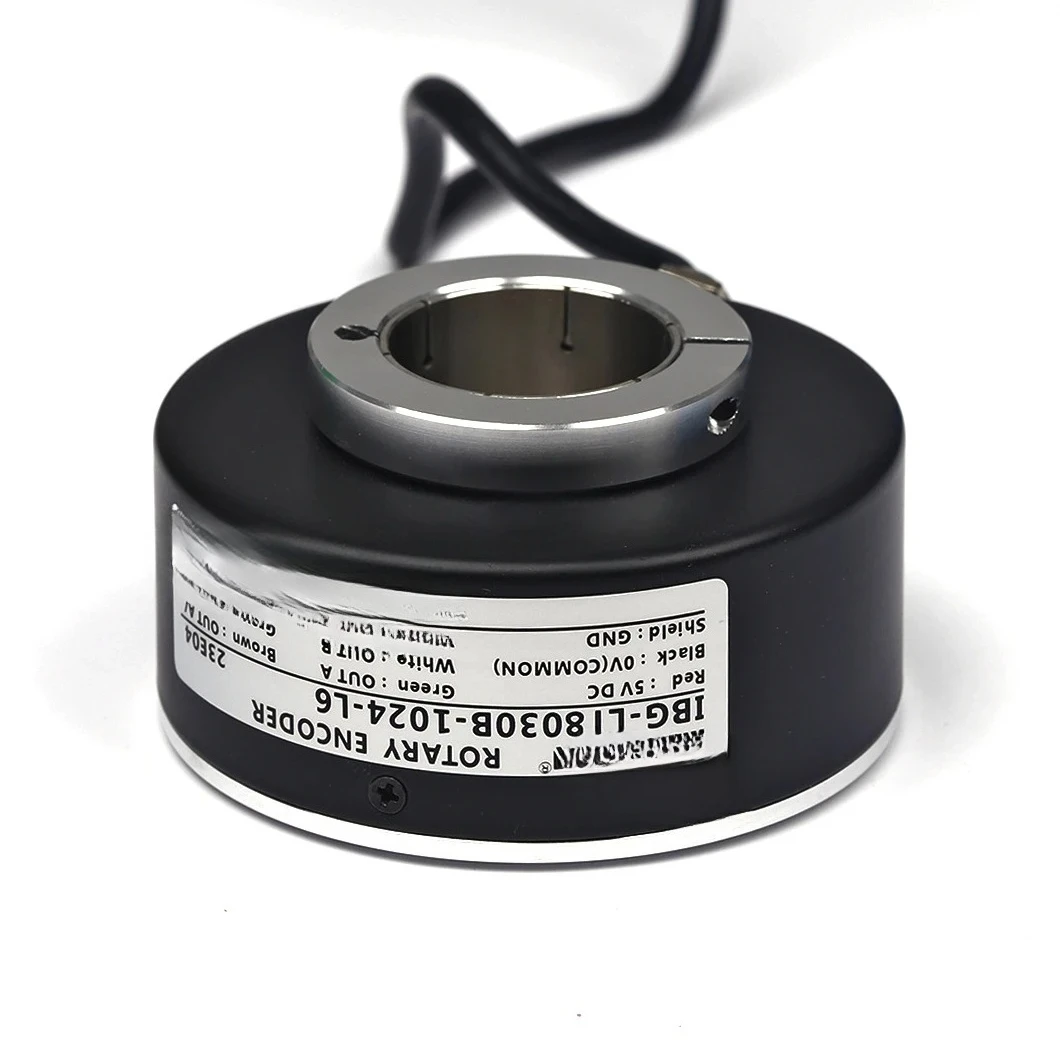 Rotary Encoder Factory Price OD 80mm Full Hollow Shaft 30mm DC5V Long Line Diver Output Type Incremental Rotary  1024PPR