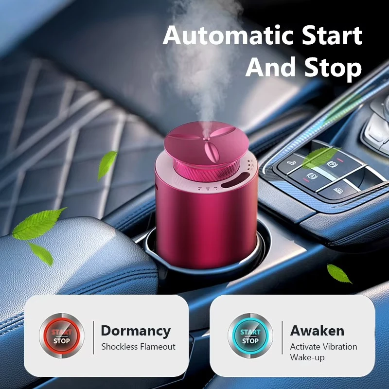 10ML Essential Oil Bottle Capacity Smart Black Car Aroma Scent Diffuser Factory Custom Portable USB Diffuser Aroma for Car