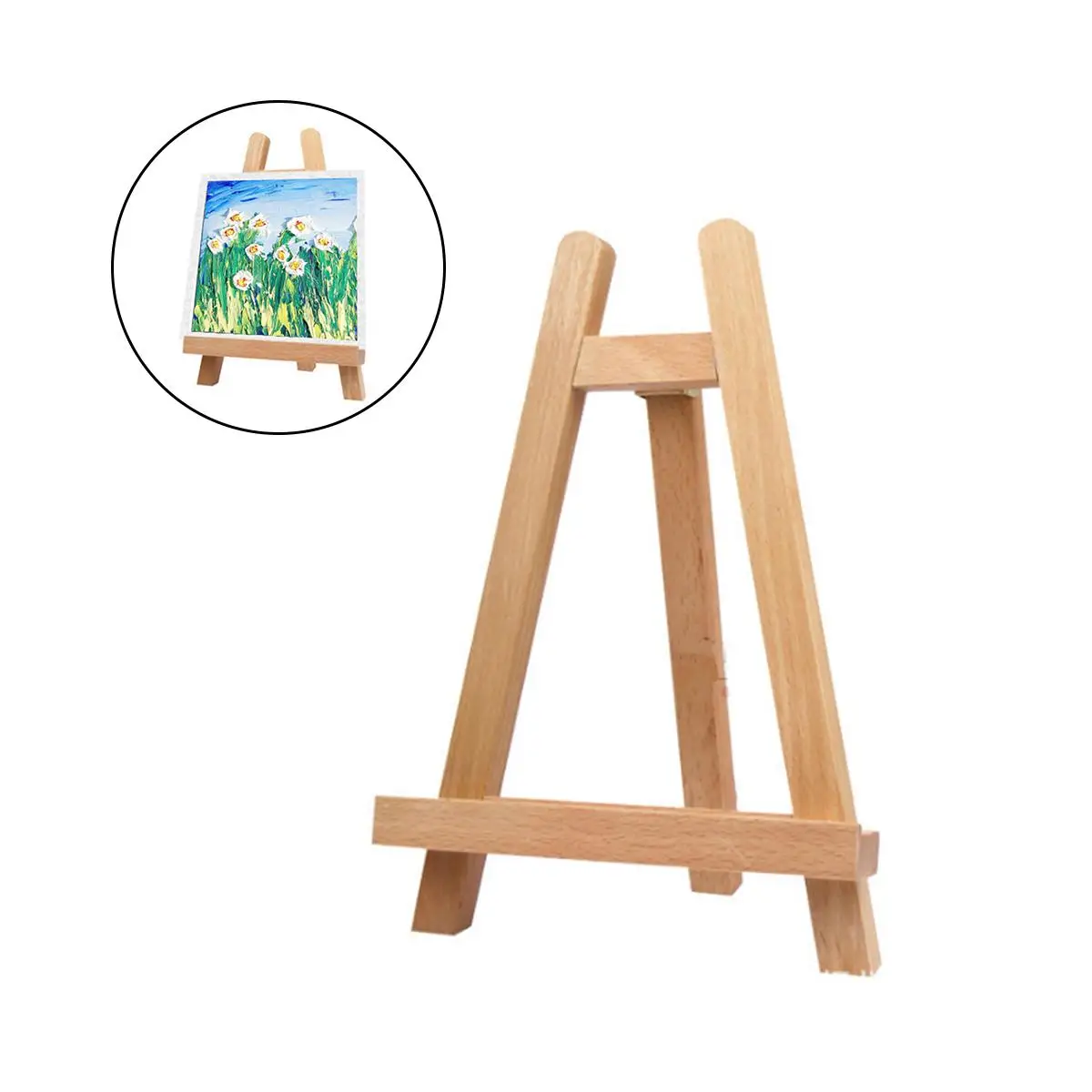 Wooden Photo Frame Display Easel 27 5cm Mini Tripod Table Top Stand Durable Wood Material For Paintings Artwork Photos Students