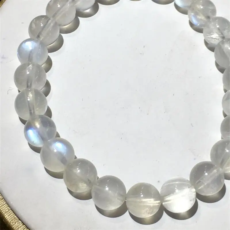 

Natural Blue Moon Stone Bracelet Stretch Polychrome Handmade Beads Healing Women Jewelry Gift 1pcs 7/8/11MM
