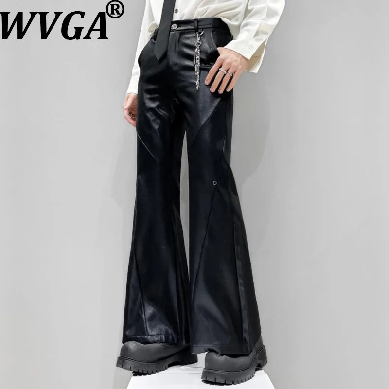 

WVGA Spring Autumn New Men's Tide High Street Metal Chain Zipper Trendy Design Pockets Niche Chic Straight Suit Pants Ins W14007