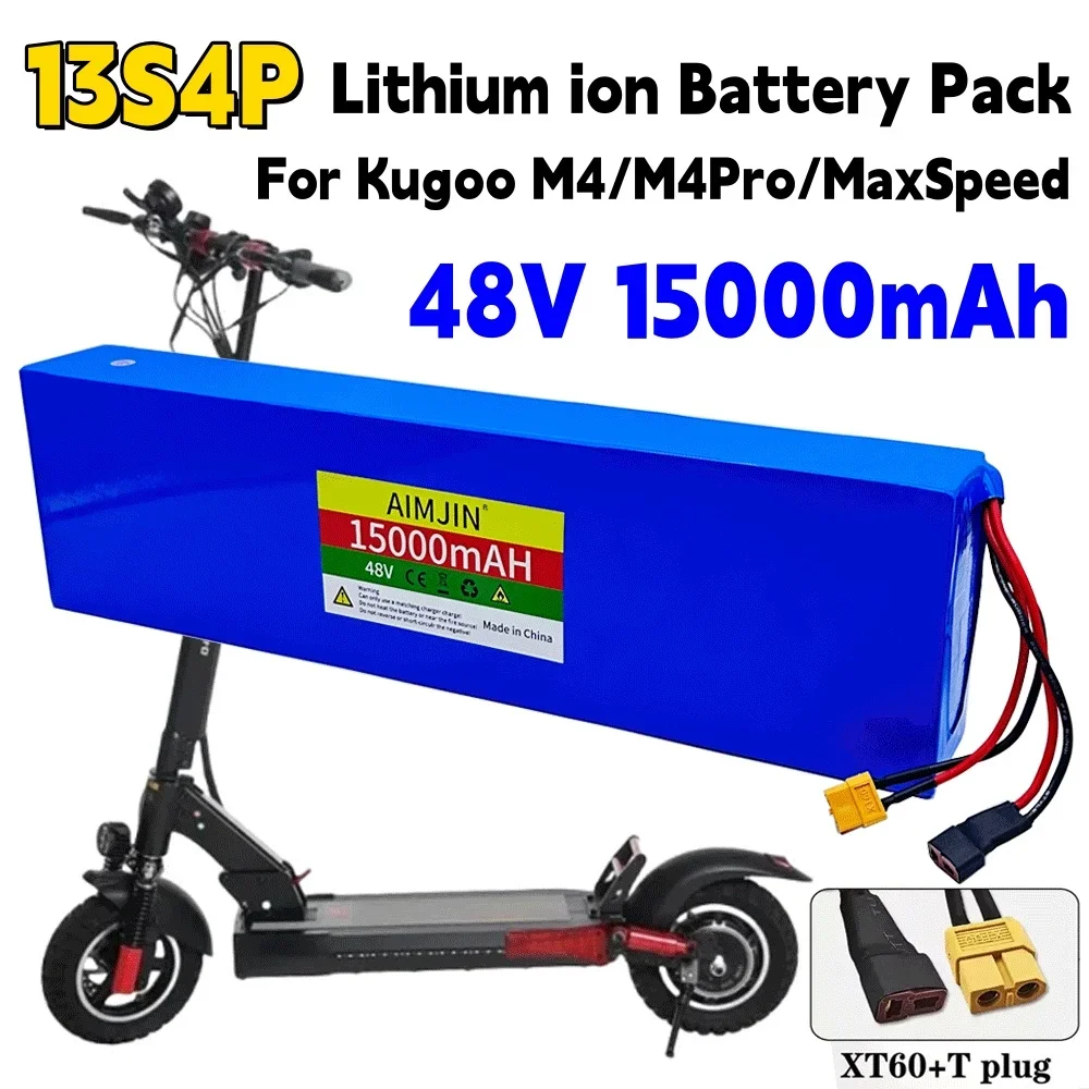 Lithium ion Battery Pack 18650 (48V, 15Ah) High Capacity 15000mah For Electric Scooter Kugoo M4/M4Pro/MaxSpeed