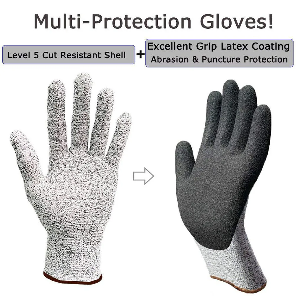 

1 пара промышленных защитных перчаток, водонепроницаемые, противоскользящие, дышащие рабочие перчатки для механиков, садоводов, фермеров, без запаха