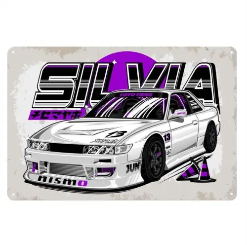 Silvia Nismo Car Metal Poster Tin Sign 20x30cm